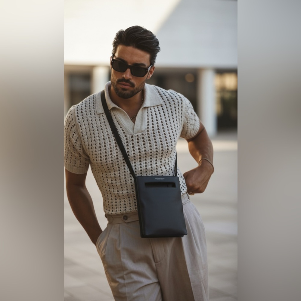 Bottega Veneta Leather Messenger Bag Black NWT $2520